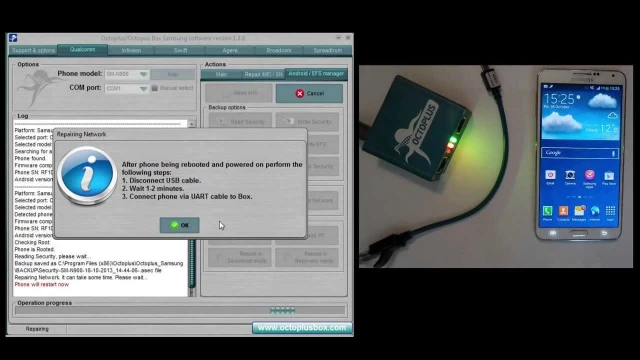 Samsung SM-N900 (Galaxy Note 3) Repair network by Octoplus box | 102315