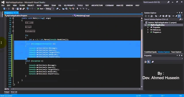 24 - Programming with C# : Handling Exceptions - البرمجة بلغة السي شارب : معالجة الأخطاء | 109649