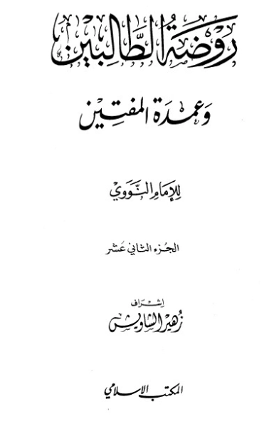 كتاب روضة الطالبين وعمدة المفتين الجزء الثاني عشر | يحيى بن شرف النووي | دراسات إسلامية | 118149