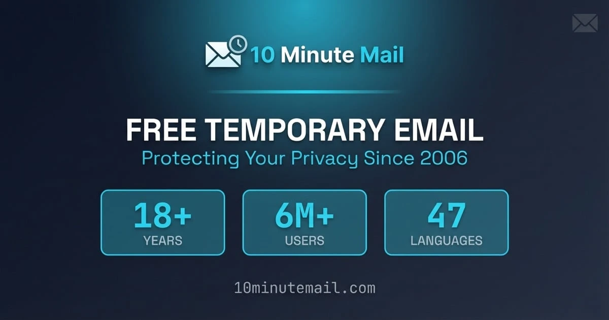 10 Minute Mail - Free Temp Mail & Temporary Email | 19525