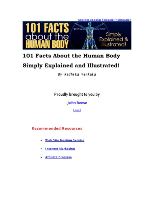 Download The Best eBook in 2012 (101 Facts About the Human Body) in PDF | 25162