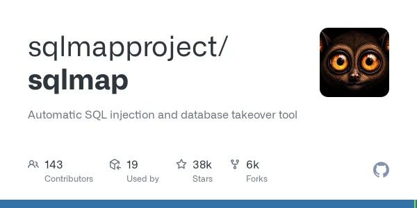 GitHub - sqlmapproject/sqlmap: Automatic SQL injection and database takeover tool | 38476