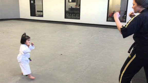3 Year Old White Belt Reciting the Student Creed | 51298