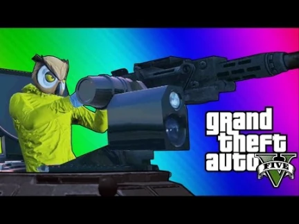GTA 5 Online Funny Moments - Paper Bag Man, Valkyrie Chopper, Night Owl Cave! (GTA 5 Heists Update) | 55459
