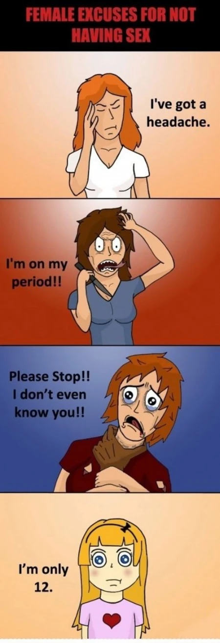 Female-Excuses-For-Not-Having-S3x - VidyTroll
