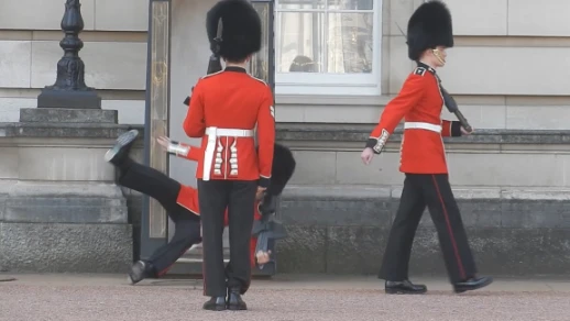 Buckingham Palace guard slips and falls in front of hundreds of tourists | 61205