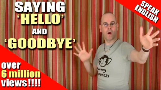 Learning English - Say hello and goodbye in English - HELLO and GOODBYE - Learn English with Duncan | 80729