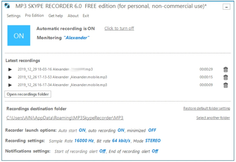 Freeware | VoIp call recorder | 8216