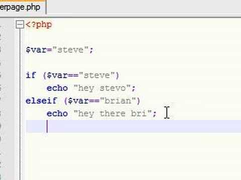 PHP Tutorial - 5 - if/elseif/else 0