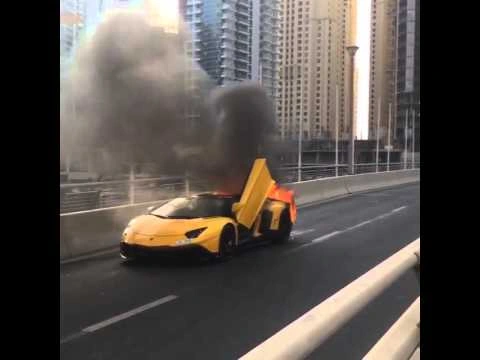 Lamborghini Aventador SV supercar on FIRE in Dubai | youtube.com | 90210