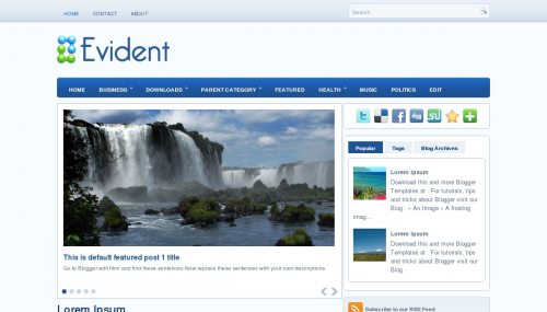 Evident Blogger Template - BTemplates | 96366