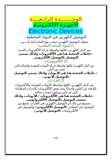 الوحدة الرابعة الاجهزة الالكترونية | 98886